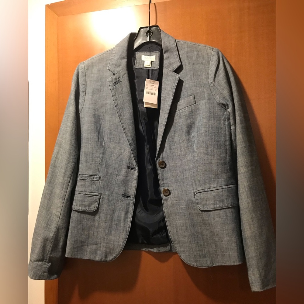 J Crew Factory Denim Blazer, size 2, NWT
